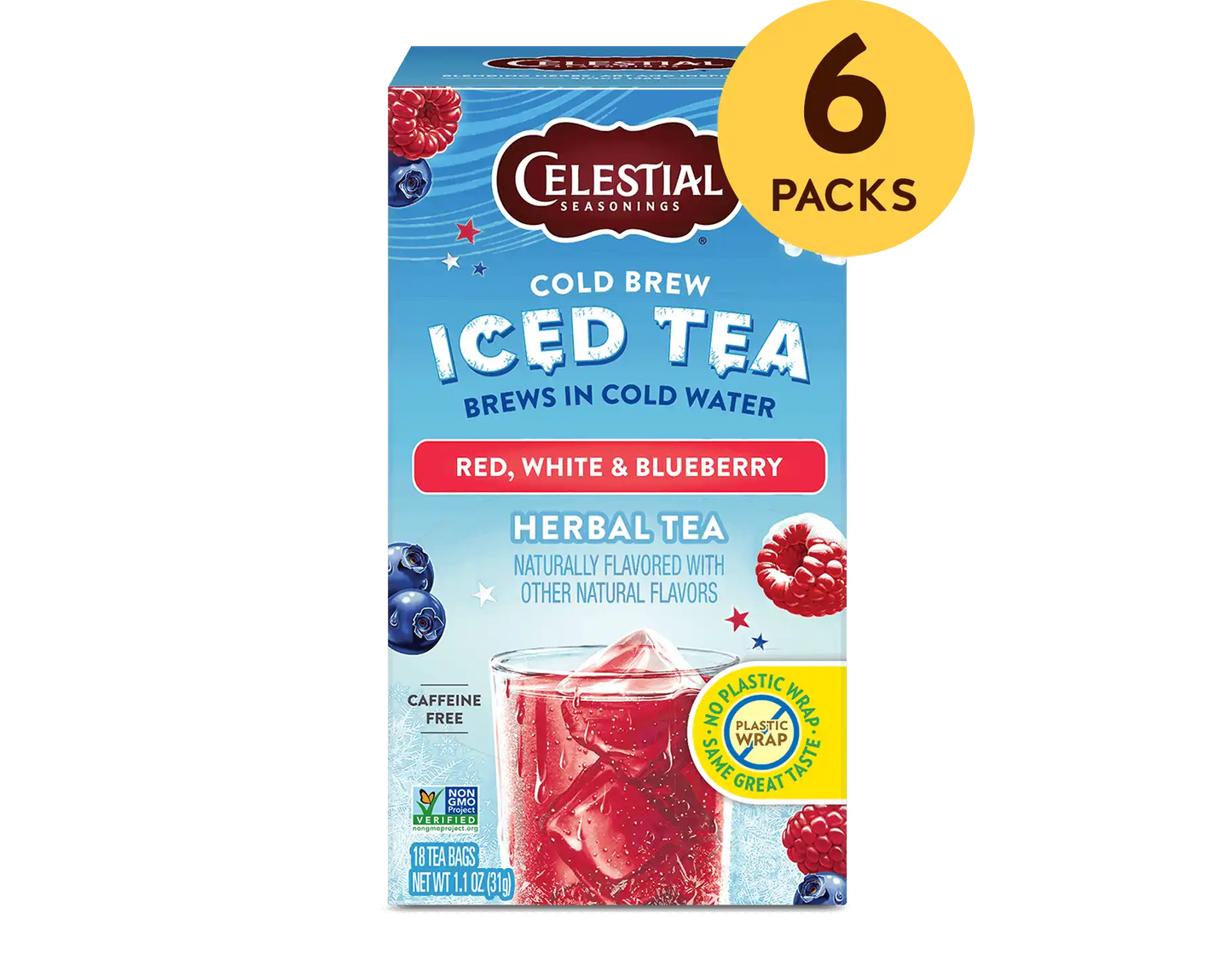 Cold Brew Iced Tea, Red, White & Blueberry