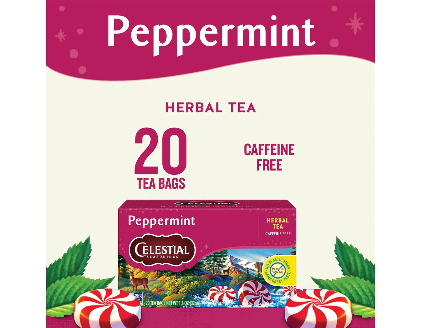 Peppermint Herbal Tea, 20 ct