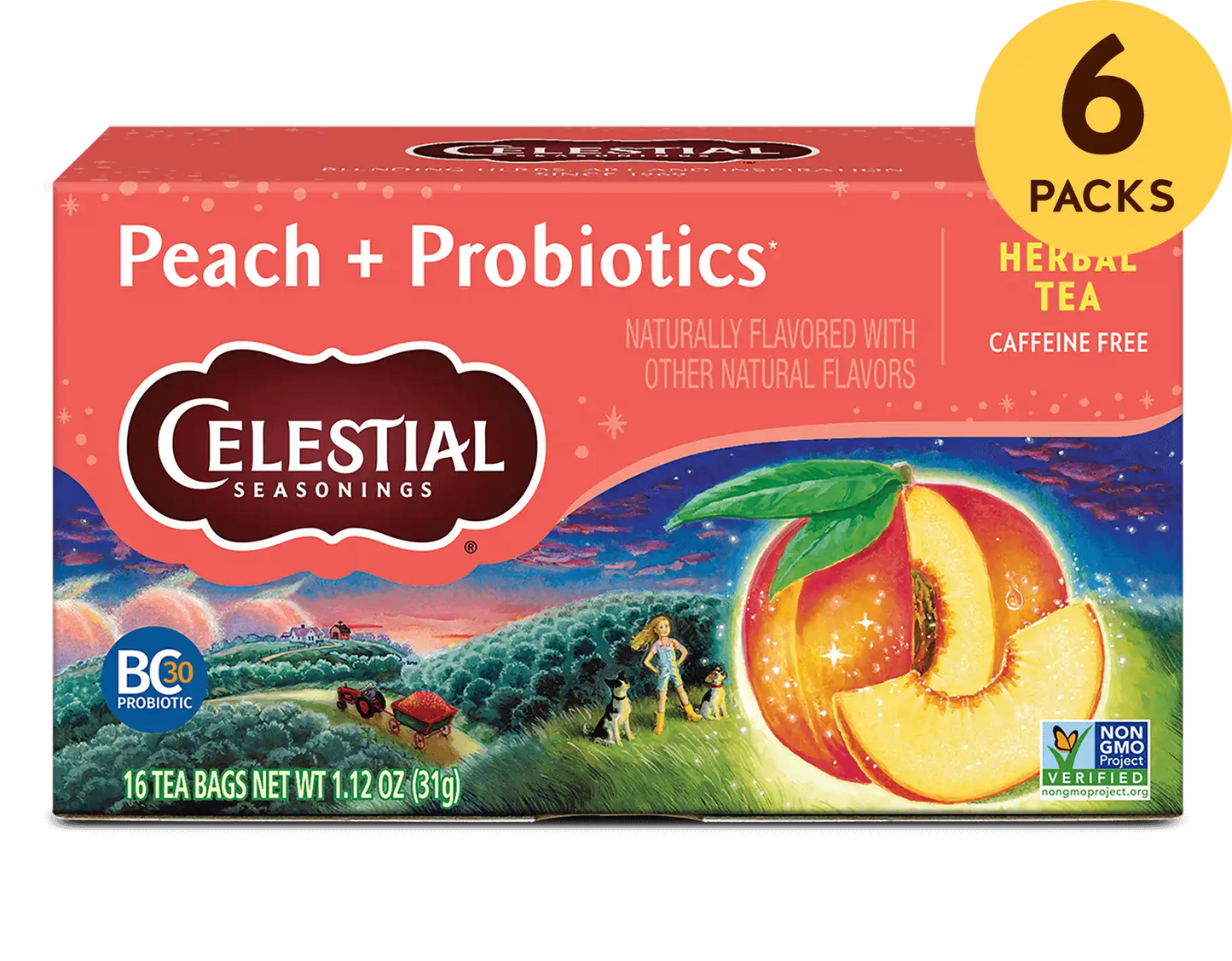 Peach + Probiotics Herbal Tea