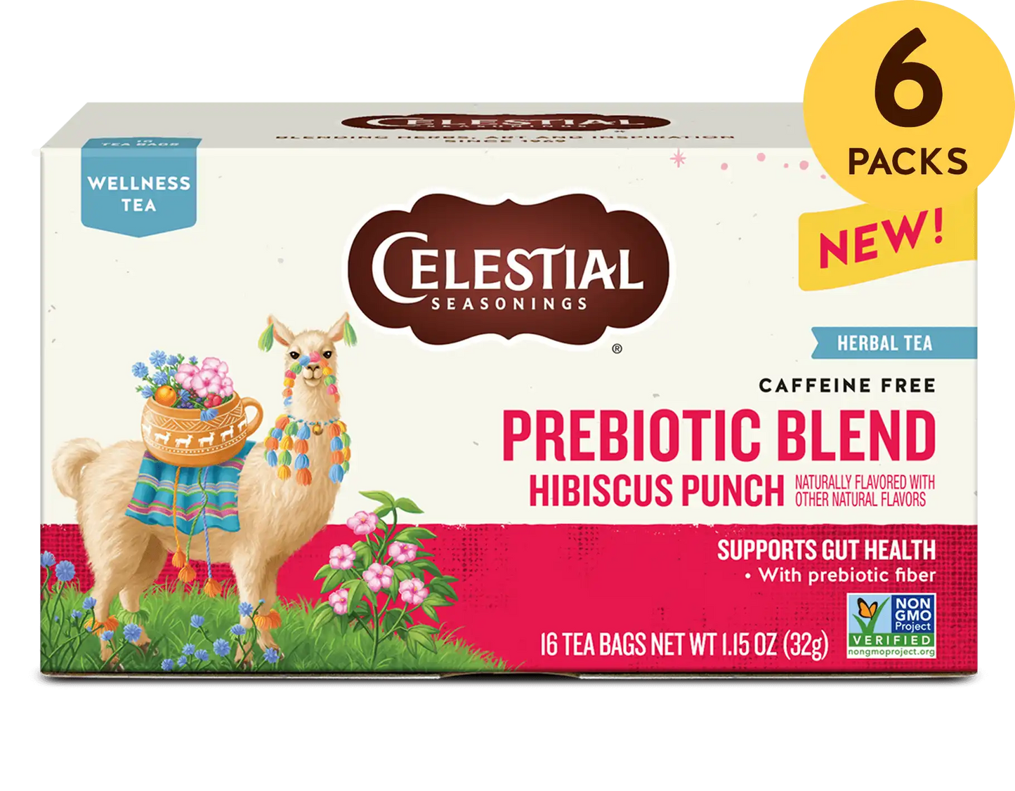 Prebiotic Blend Wellness Tea with Hibiscus